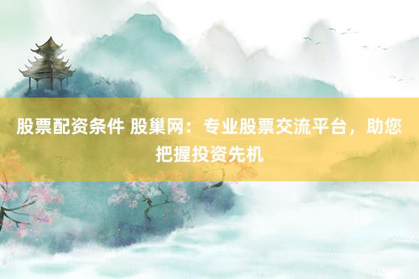 股票配资条件 股巢网：专业股票交流平台，助您把握投资先机